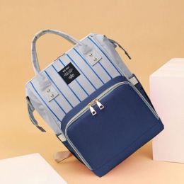 Stylish Straps Mummy Diaper Bag,Large  Capacity  Maternity Nappy Bag Multifunctional Diaper Backpack Blue