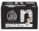 All Good Absorbent and Hypoallergenic Diapers, Newborn, 100 Ct