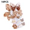 8/9/10Pcs/Set Cartoon Baby Girl Hair Clips Cute Bear Children Hairpins Bowknot Knitted Flower Kids Barretees Baby Hair Accessori