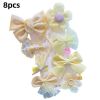 8/9/10Pcs/Set Cartoon Baby Girl Hair Clips Cute Bear Children Hairpins Bowknot Knitted Flower Kids Barretees Baby Hair Accessori