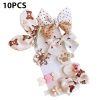 8/9/10Pcs/Set Cartoon Baby Girl Hair Clips Cute Bear Children Hairpins Bowknot Knitted Flower Kids Barretees Baby Hair Accessori