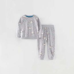 Baby Girl Allover Unicorn Pattern Solid Color Hoodie Combo Trousers 1-Piece Sets (Size/Age: 130 (7-8Y))
