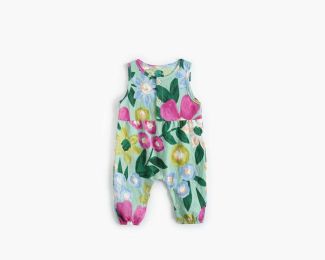 Baby Girl Floral Print Pattern Buttoned Design Sleeveless Rompers (Size/Age: 90 (12-24M))