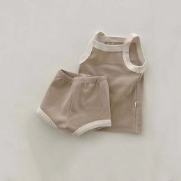Baby Girl Solid Color Thin Style Pure Cotton Vest Combo Shorts 2 Pieces Sets Home Clothes (Size/Age: 73 (6-9M))