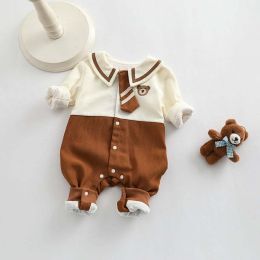 Baby Girl Cartoon Bear Embroidered Pattern College Style Kids Valentine's Day Clothes (Size/Age: 80 (9-12M))