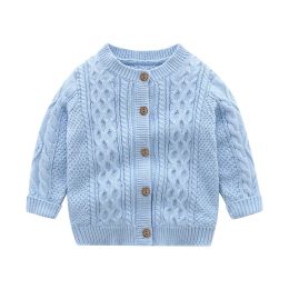 Baby Solid Color Crochet Knitted Pattern Single Breasted Design Sweater Cardigan (Size/Age: 80 (9-12M))