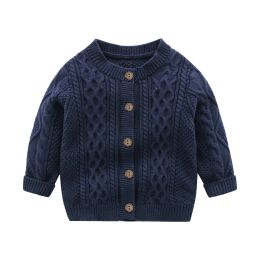 Baby Solid Color Crochet Knitted Pattern Single Breasted Design Sweater Cardigan (Size/Age: 73 (6-9M))