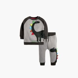 Baby Boy Cartoon Dinosaur Pattern Colorblock Design Hoodies Sets (Size/Age: 110 (3-5Y))