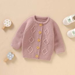 Baby Solid Color Crochet Knitting Design Knit Cardigan (Size/Age: 73 (6-9M))