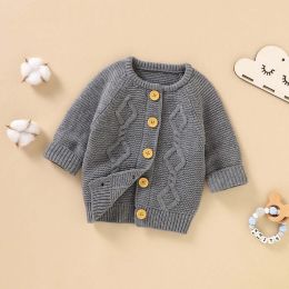 Baby Solid Color Crochet Knitting Design Knit Cardigan (Size/Age: 66 (3-6M))