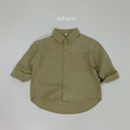 Baby Solid Color Single Breasted Design Comfy Cotton Shirt Outfits (Size/Age: 90 (12-24M))