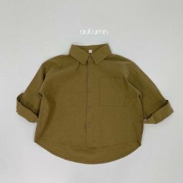 Baby Solid Color Single Breasted Design Comfy Cotton Shirt Outfits (Size/Age: 80 (9-12M))