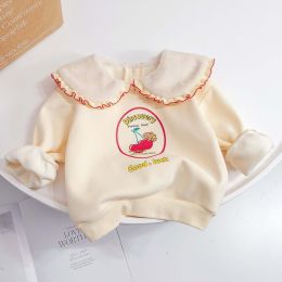 Baby Girl Cartoon Print Pattern Fleece Doll Neck Hoodies (Size/Age: 90 (12-24M))