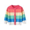 Baby Girl Colorful Striped Pattern Single Breasted Design Knit Cardigan