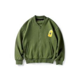 Baby Boy Logo Embroidered Pattern Slogan Print Zipper Front Design Jacket (Size/Age: 150 (10-12Y))