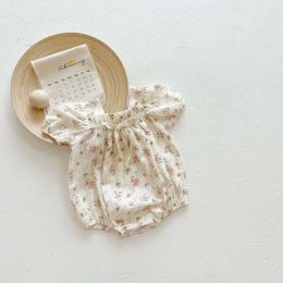 Baby Girl Lovely Bow-Tie Short-Sleeved Onesies (Size/Age: 80 (9-12M))