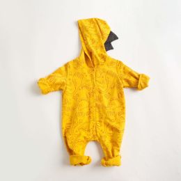 Baby Cartoon Dinosaur Graphic Snap Button Thin Style Rompers With Hat (Size/Age: 73 (6-9M))