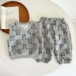 Baby Bear Embroidered Pattern Vest Combo Trousers Sets (Size/Age: 73 (6-9M))