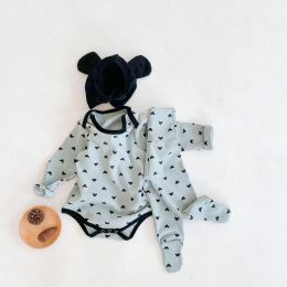 Baby Cartoon Print Pattern Soft Onesies Combo Trousers 2-Piece Sets (Size/Age: 90 (12-24M))