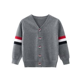 Baby Boy Side Striped Pattern Button Front V-Neck Cardigan (Size/Age: 140 (8-10Y))