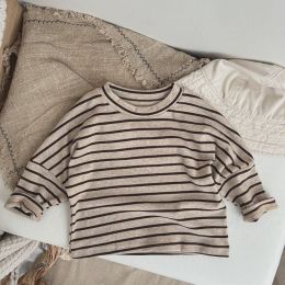 Baby Boys And Girls Striped Pattern O-Neck Long Sleeved Tops (Size/Age: 120 (5-7Y))