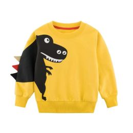 Baby Boy Cartoon Dinosaur Pattern 3D Horn Patched Design Hoodies (Size/Age: 140 (8-10Y))