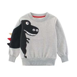 Baby Boy Cartoon Dinosaur Pattern 3D Horn Patched Design Hoodies (Size/Age: 120 (5-7Y))