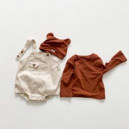Baby Boy And Girl Solid Color Tops Combo Denim Straps Harnesses 2-Piece Sets With Buttons (Size/Age: 90 (12-24M))