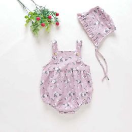 Baby Girl Floral Pattern Sleeveless Back With Short Sleeves Two-Piece Onesies (Size/Age: 66 (3-6M))