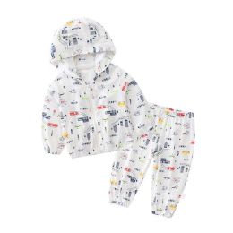 Baby Animal & Fruit & Flower Pattern Sunshade Breathable Coat With Pants Sets (Size/Age: 80 (9-12M))