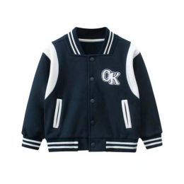 Baby Boy Letters Embroidered Pattern Contrast Design Baseball Coat (Size/Age: 120 (5-7Y))