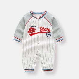 Baby Boy Striped Graphic Colorblock Sleeves Design Jumpsuit (Size/Age: 73 (6-9M))