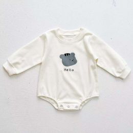 Baby Cartoon Bear Print Solid Onesies Combo Pantihose 1-Piece Sets (Size/Age: 80 (9-12M))