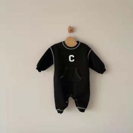 Baby Boy Letter C Embroidered Pattern Simple Style Jumpsuit (Size/Age: 90 (12-24M))