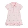 Kids Pink Rainbow Pattern Patchwork Ruffles Design Dress