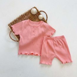 Baby Girl Solid Candy Color Top Combo Solid Pants In Sets (Size/Age: 66 (3-6M))