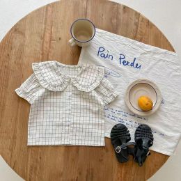 Baby Girl Doll Collar Top Combo Short Pants Sets In Summer Outfit Wearing (Size/Age: 66 (3-6M))