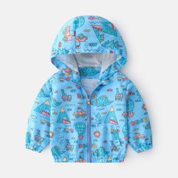 Baby Boy Cartoon Pattern Zipper Front Design Mesh Cloth Jacket Coat (Size/Age: 130 (7-8Y))