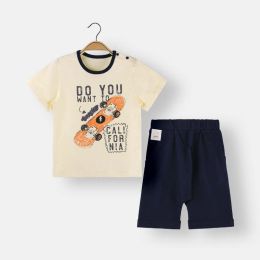 Baby Boy Cartoon Print T-Shirt Combo Solid Shorts 2-Pieces Sets (Size/Age: 90 (12-24M))
