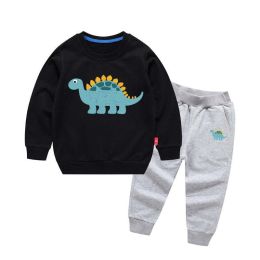 Baby Boy Cartoon Dinosaur Pattern Hoodie Combo Casual Pants Sport Style Sets (Size/Age: 90 (12-24M))
