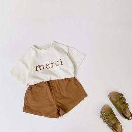 Baby Boy And Girl Solid Color Basic Denim Shorts With Pockets In Summer (Size/Age: 130 (7-8Y))