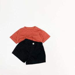 Baby Boy And Girl Solid Color Basic Denim Shorts With Pockets In Summer (Size/Age: 80 (9-12M))