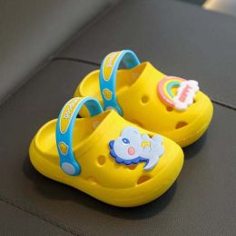 Baby Cartoon Animal & Rainbow Patched Pattern Colorful Soft Bottom Slippers (Size/Age: Insole Length 14.00 cm)