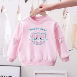 Baby Cartoon Bear Patched Graphic Kids Valentine' Day Clothes Pullover Hoodies (Size/Age: 140 (8-10Y))