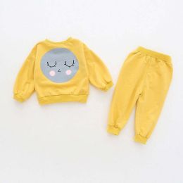 Baby Cartoon Face Pattern Pullover Hoodies Combo Trousers Cute Casual Sets (Size/Age: 80 (9-12M))