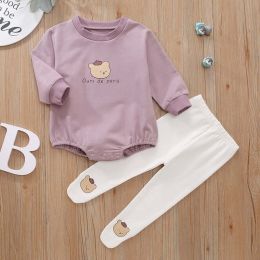 Baby Cartoon Bear Pattern Triangle Bodysuit Combo Pantihose Sets (Size/Age: 90 (12-24M))