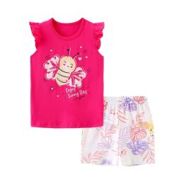 Baby Girl Floral Pattern Crewneck T-Shirt Summer Clothing Sets (Size/Age: 90 (12-24M))