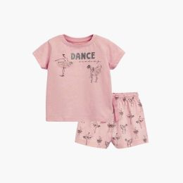 Baby Girl Print Pattern Short Sleeve Crewneck Comfy Summer Sets (Size/Age: 120 (5-7Y))