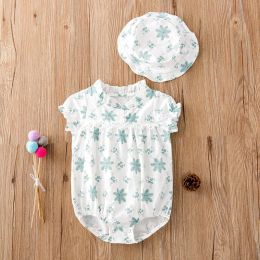 Baby Girl Floral Print Lace Patchwork Ruffle Design Onesies (Size/Age: 90 (12-24M))