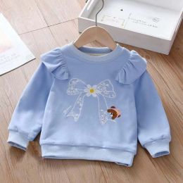 Baby Girl Embroidered Pattern Ruffle Design Fleece Thickened Hoodies (Size/Age: 110 (3-5Y))